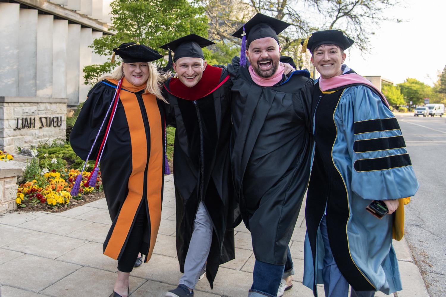 Profs. Maggie Burk (music), Matthew Hougland (musical theatre), Carter Rockhill (management, mark...